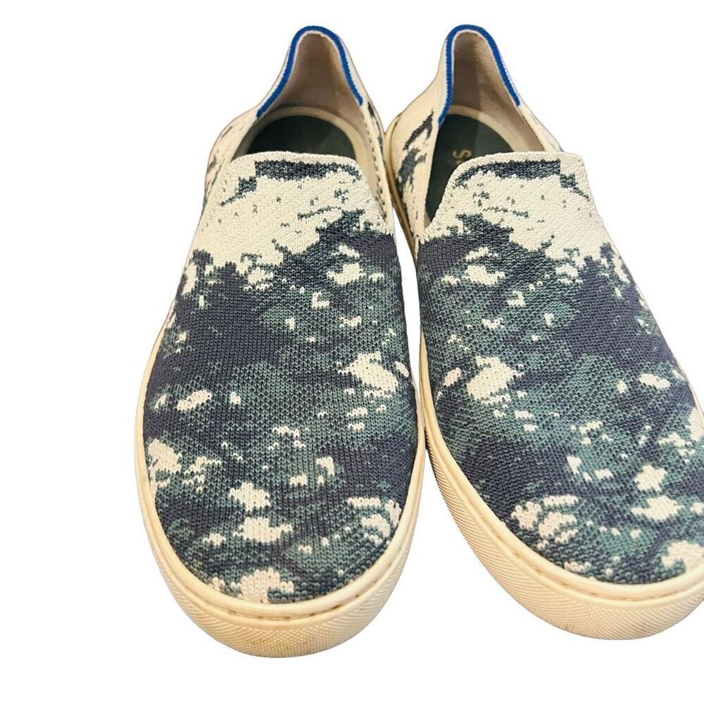 Rothys Blue and White Slip-On Sneakers - Picture 4 of 11